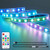 KXZM WS2812B Individually Addressable RGB LED Strip Light, USB Powered with Remote Control DC 5V Flexible 3.3FT 60 Pixels 5050 SMD Dream Color Waterproof IP67 Black PCB LED Strips for DIY Projects