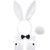 Bunny Accessory Set Rabbit Ear Headband Bow Tie Cuffs Tail for Costume Party -White-
