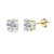Yellow Gold Flashed Sterling Silver Cubic Zirconia 6mm Round Stud Earrings