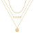 Turandoss Gold Layered Necklaces for Women - 14K Gold Plated Disc Bar Dainty Handmade Hammered Layered Necklaces for Women