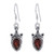Pear Shape Garnet Gemstone Sterling Silver French Ear Wire Drop Earrings