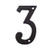 House Numbers- 3 Inch Solid Cast Iron Home Address Number or Mailbox Numbers, Number 3