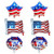 Vocoliday 6Pcs 4th of July Balloons American Flag Balloons Foil Balloons Star Balloons Independence Day Balloon for Patriotic Party Supplies, 18 Inch