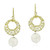 Beautiful Mystery Reconstructed White Howlite  and  Brass Wire Dangle Earrings