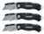 Husky Folding Sure-Grip Lock Back Utility Knives Multi Pack (3 Piece Set: 3 x Husky Knives w/ Blades) (Colors Vary)