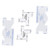 4Pcs Irregular Sewing Ruler, Aluminum Quilting Ruler Thickness Measuring Gauge Patchworks Quilt Tailor Tools