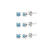 3-Pair Set Sterling Silver Light Blue 4mm Round Stud Earrings Made with Swarovski Crystals