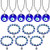 Evil Eye Necklace Bracelet Set, Include 6 Pieces Evil Eye Hamsa Blue Beaded Charm Stretch Bracelet and 6 Pieces Evil Eye Pendant Necklaces Turkish Blue Necklace for Women Men
