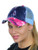C.C Ponycap Messy High Bun Ponytail Adjustable Mesh Trucker Baseball Cap Hat, Tie Dye Navy