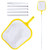 Tikola Pool Skimmer Net with Detachable Pole, Leaf Skimmer Fine Mesh Net Rake Net for Spa Pond/Swimming Pool, Pool Cleaner Supplies and Accessories, Yellow