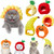 5 Pieces Pet Cap Cat Dog Hat with Cartoon Design Party Costume Accessories Headwear for Cat Kitten Puppy Pet, Animal-Safe Materials and Adjustable