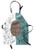 Ambesonne Modern Apron, Brain Image with Left and Right Side Music Logic Artwork Side Science Print, Unisex Kitchen Bib Apron with Adjustable Neck for Cooking Baking Gardening, White Teal Umber