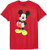 Disney Mickey Mouse Men's Classic Mickey Mouse Full Size Graphic Short Sleeve T-Shirt, red Heather, Medium