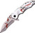 MASTER CUTLERY ZB-110SR Z-Hunter 5" Folder, Red Z Coating Satin Blade, Red Z Logo on Silver Handle with Clip