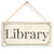 Library - Stylish Vintage Style Handmade Library Door Sign Wooden Hanging Sign 4" X 8"