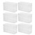 TOPINCN Candy Box Rectangle Box Transparent Rounded 6Set Plastic Wedding Odorless Candy Holder for Cookies Cake Cookies Container