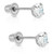 Sterling Silver Cubic Zirconia Solitaire CZ Stud Earrings with Screw Backs -2.5mm-