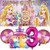 Tangled 3rd Party Supplies | 3 | Rapunzel | Third | Three | Decorations | Birthday | Banner | Balloons | For Girl | Backdrop | Decor
