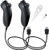 ANTCOOL A Wii Nunchuck Controller, 2 Replacement Packs for Nunchuk Controller for Wii and Wii U Console -Black/Black-