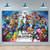Super-Smash-Bros Pokemon Mario Photography Backdrop for Kids Happy Birthday Party Decoration 5X3ft Photo Background Baby Shower Cake Table Studio Photo Booth Prop Banner
