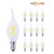 Reo-Lite 40W Equivalent Dimmable 4W LED Candelabra Bulb 400LM 2400K Warm White, E12 Chandelier Base CA12 Candle Bulb, 360 Degree Beam Angle, C35 Clear Glass Bent Tip Flame Shape, 12 Pack