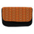 Lunarable Boho Orange Pencil Case, Aztec Folklore Inspired, Fabric Pen Pencil Bag with Double Zipper, 8.5" x 5.5", Rust and Multicolor