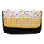 Ambesonne Orange and Pink Pencil Case, Simple Mosaic, Fabric Pen Pencil Bag with Double Zipper, 8.5" x 5.5", Multicolor