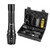 LED Military USB Rechargeable Flashlight IP65 Waterproof Zoomable Tactical Torch Super Bright 900 Lumens CREE LED For Camping Hiking Emergency - 18650 Battery & Charger Included