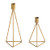 HUANGXIN Gold Candle Holder Triangle Candlestick Set of 2 for Taper Candles Home Decorative Candles Stand for Wedding Dinning Party Birthday