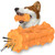 Dog Chew Squeaky Toys for Aggressive Chewers Medium  and  Large Breeds Natural Rubber Interactive and Durable Tough Dog Molar Toys Teeth Grinding Toy Dog Toothbrush Dental Care Teeth Cleaning Orange