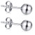 Round Ball Earrings Silver Stud Earrings Hypoallergenic 925 Sterling Silver Simple Ball Studs for Women Men Girls 4mm