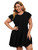 Romwe Women's Plus Size Casual Short Sleeve T Shirt Dress Round Neck Summer Dresses Black 2XL