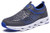 CAMEL CROWN Mens Lightweight Walking Shoes Wide Slip On Comfortable Mesh Shoes Tennis Sneakers with Arch Support Grey/Blue