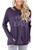 Kindness Shirts for Women Casual Loose Tops Pocket T Shirt Purple Long Sleeve Tunic L