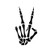 Bargain Max Decals Peace Sign Skeleton Hand Decal Notebook Car Laptop 5.5" -Black-