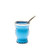 Balibetov [NEW] Leather & Glass Yerba Mate Gourd set (Mate cup) with Yerba Mate Bombilla (straw) (LIGHT BLUE)