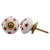 IndianShelf Handmade Ceramic Star Dresser Knobs Drawer Cabinet Kitchen Wardrobe Door Pulls Handles -4.44 cm, White, 2 Piece-