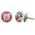 IndianShelf Handmade Ceramic Flower Drawer Knobs Dresser Cabinet Door Kitchen Cupboard Pulls Handles -3.81 cm, Red, 2 Piece-
