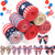 6 Rolls Independence Day Ribbon 2.5 Inch Wired Edge Patriotic Ribbon Fine Linen Ribbon Stars Plaid and Stripes Craft Ribbon for Memorial Day, Veterans Day, 4th of July, President's Day, 5 Yards Each