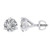 Stud Earrings For Men Women 925 Sterling Silver 8mm Round 3-Prong Setting Cubic Zirconia