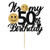 Black Glitter It's My 50th Birthday Cake Topper, Happy 50th Birthday Cake Topper, Cheers to 50 Years Birthday/Anniversary Party Decorations Supplies