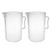 uxcell Measuring Cup 2000ml PP Plastic Graduated Beaker Transparent with Handle for Lab Kitchen Liquids 2pcs