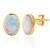 18K Gold Plated 925 Sterling Silver Created Opal Oval Round Shape Stud Earrings for Women Hypoallergenic Opal Stud Earrings
