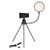 yuanhaourty Mobile Phone Tripod, Mini LED Selfie Ring Light Remote Control Cell Phone Holder 3 Colors Dimmable for Live Stream