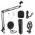 Condenser Microphone Bundle BM-800 Mic Kit with Adjustable Mic Suspension Scissor Arm, Shock Mount and Double Layer Pop Filter for Studio Recording and Broadcasting-Black-