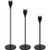 Black Candle Holders Set of 3 for Taper Candles, Decorative Candlestick Holder for Wedding, Dinning, Party, Fits 3/4 inch Thick Candle and Led Candles