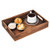 Rustic Wood Food Serving Tray with Cutout Handles-13.8 Inches- Breakfast in Bed Ottoman Coffee Platter Table Wine Rectangular Nesting Serving Trays for Lunch Dinner BBQ Appetizers Patio Party -Brown-