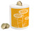 Lunarable Orange Piggy Bank, Sunflower Doodle in Vibrant Colored White Flower Silhouette Blooming Nature Summer, Printed Ceramic Coin Bank Money Box for Cash Saving, Orange White