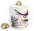Ambesonne Hummingbird Piggy Bank, Art with Lily Flowers Birds and Color Splashes in Watercolor Painting Style, Printed Ceramic Coin Bank Money Box for Cash Saving, Orange Blue