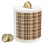 Ambesonne Tan and Brown Piggy Bank, Old Fashioned Check Plaid Pattern Scottish Tartan Inspired Geometric Design, Printed Ceramic Coin Bank Money Box for Cash Saving, Tan Brown